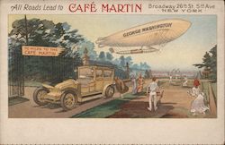 All Roads Lead to Cafe Martin Postcard