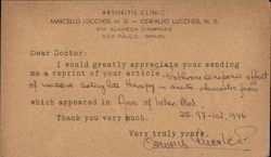 Request for an Article from Arthritis Clinic Postcard