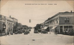 Business Section on Tenth Street Postcard