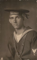 Young US Navy Sailor in Uniform Postcard