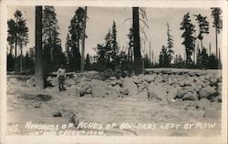 Hundreds of acres of boulders left by flow of "Mud Creek". (1924) McCloud, CA Postcard Postcard Postcard