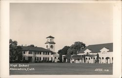 Exterior View of High School Postcard