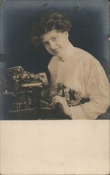 Woman with Typewriter Postcard