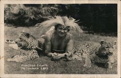 Miss Olga Celeste, The Leopard Lady Cats Postcard Postcard Postcard