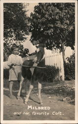 Mildred and her favorite colt Girls Postcard Postcard Postcard