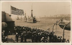 Military Navy Ships with American Flag Postcard Postcard Postcard