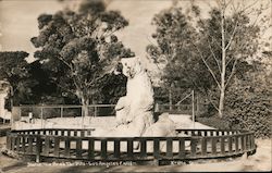 Statue - La Brea Tar Pits Postcard