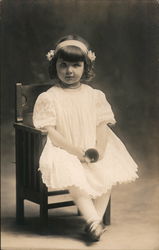 Precious Young Girl in White Dress Postcard