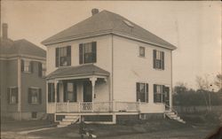 White Two-Story House Buildings Postcard Postcard Postcard