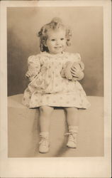 Precious Girl with Curly Locks Postcard