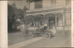 Old Car Outside House Postcard