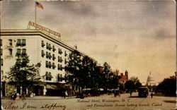 National Hotel and Pensylvenia Ave. looking towards Capitol Postcard