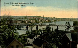 South Bridge and Androscoggin River Postcard