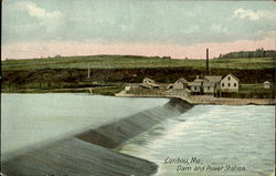 Dam and Power Station Caribou, ME Postcard Postcard