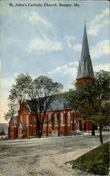 St. John's Catholic Church Bangor, ME Postcard Postcard