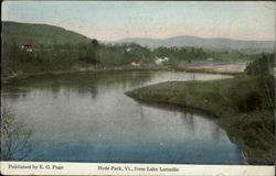 Hyde Park, Vt., from Lake Lamoille Vermont Postcard Postcard