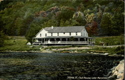 Club House, Lake Mans Mansfield Stowe, VT Postcard Postcard