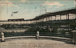 110th Street Curve of Elevated Road, Highest Part of Road Postcard