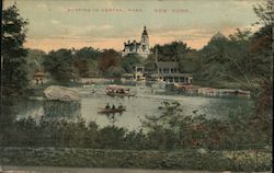 Boating in Central Park Postcard