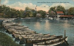 Lake and Boat House, Central Park New York, NY Postcard Postcard Postcard