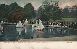 Sailing Small Boats in Central Park New York, NY Postcard Postcard Postcard