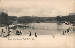 Boys' Lake, Central Park Postcard