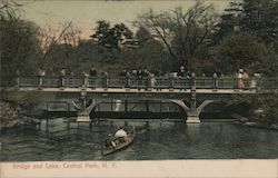 Bridge and Lake in Central Park New York, NY Postcard Postcard Postcard