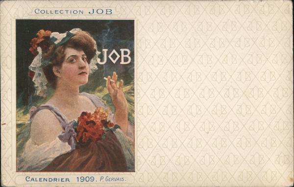 Collection Job, Calendrier 1909. P. Gervais. Advertising Postcard