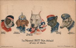 I'm Neutral, BUT Not Afraid of Any of Them - Five Breeds of Dogs Postcard