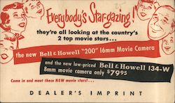 Everybody's Star-gazing! Bell & Howell "200" 16mm Movie Camera Advertising Postcard Postcard Postcard