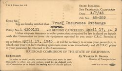 T & S Form No. 63 - Railroad Commission Postcard