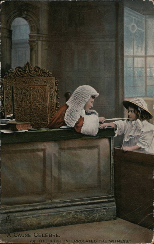 set-of-6-children-in-court-a-cause-celebre-lawyers-legal-postcard