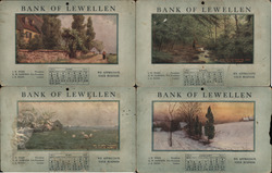 Lot of 4: Bank of Lewellen 1913-14 Calendars Postcard