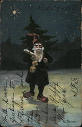 Santa Wearing Clogs and Holding Gifts Postcard