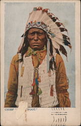 Chief "Foot" Native Americana Postcard Postcard Postcard