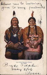 Chief Buckskin Charlie and Squaw Postcard