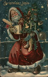 Christmas Joys - Santa and Gifts Postcard