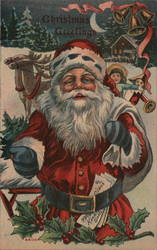 Christmas Greetings Santa Claus Postcard Postcard Postcard