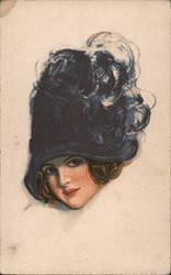 A Picture of a Women's Face Artist Signed Postcard Postcard Postcard