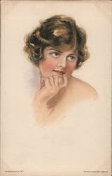 A Portrait of a Woman Artist Signed Postcard Postcard Postcard