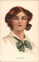 The Flapper - A Picture of a Woman Artist Signed Postcard Postcard Postcard