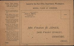 Model Form of Address - Model Post Office Postcard