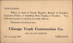 Gentlemen - Chicago Track Construction Co Postcard