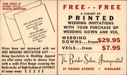 Free Free - A Cabinet of Printed Wedding Invitations Advertising Postcard Postcard Postcard