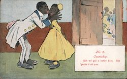 African American Man and Woman Courting Postcard