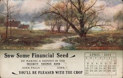 Sow Some Financial Seed - Security Savings Bank Advertising Postcard Postcard Postcard