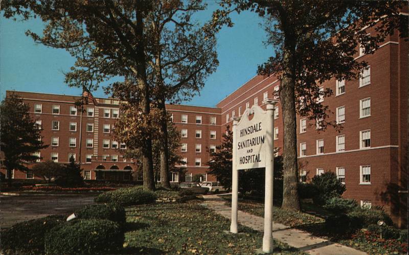 Hinsdale Sanitarium and Hospital Illinois Postcard