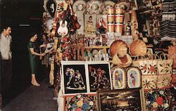 Color photo of woman shopping at stall of Hispanic goods Advertising Bill Kobert Postcard Postcard Postcard