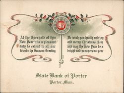 Seasons Greeting from State Bank of Porter Ephemera