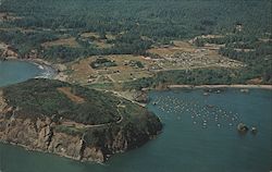 Aerial View of Trinidad: The Sport Fishing Center of the West California Postcard Postcard Postcard